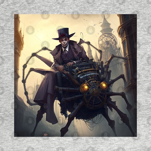 Dark spider rider riding mechanical robot mashine steampunk animal by SJG-digital